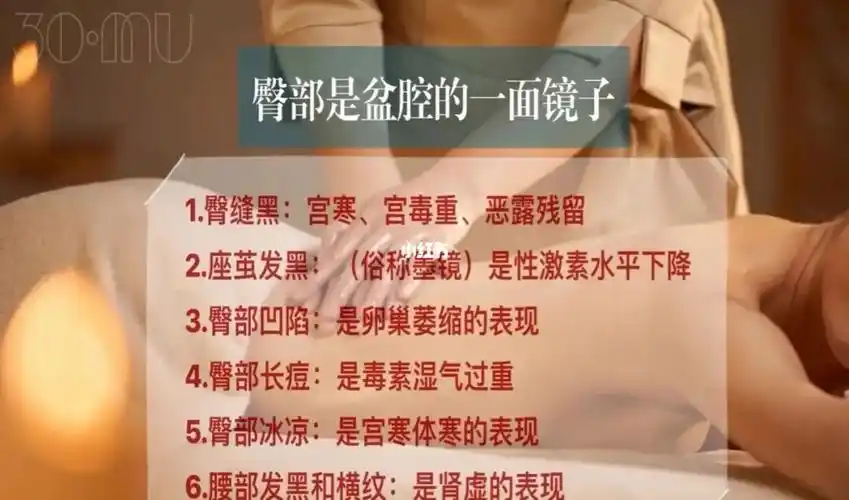 臀部冰凉:是宫寒体寒的表现6.腰部发黑和横纹:是肾虚的表现