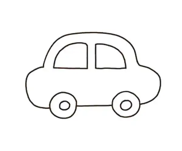 儿童学画可爱的小汽车简笔画步骤教程小汽车的简单画法
