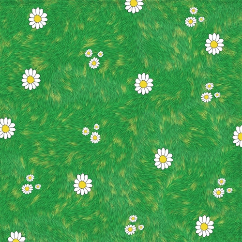 绿色梦幻草地白色小花背景