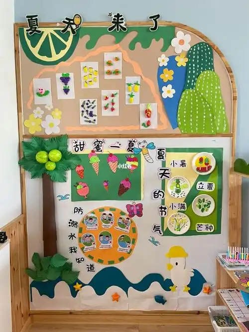 幼儿园环创主题墙  #夏天来了  终于结束啦