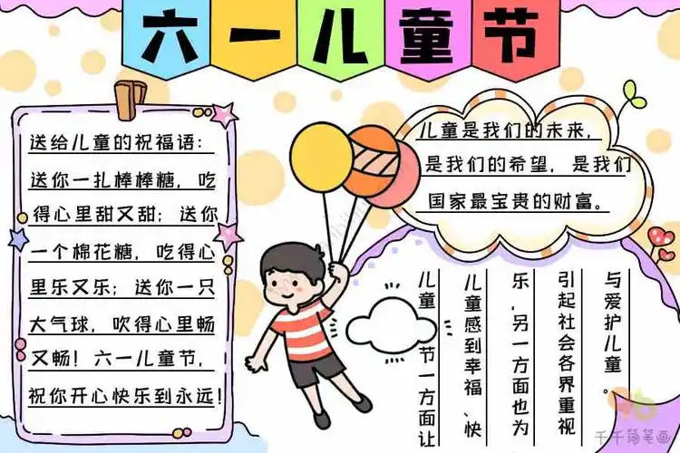 2022六一儿童节手抄报文字内容_六一儿童节手抄报简笔画
