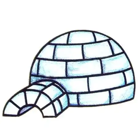 雪屋五步画出雪屋的画法教程简笔画爱斯基摩人住的房子冰屋简笔画步骤