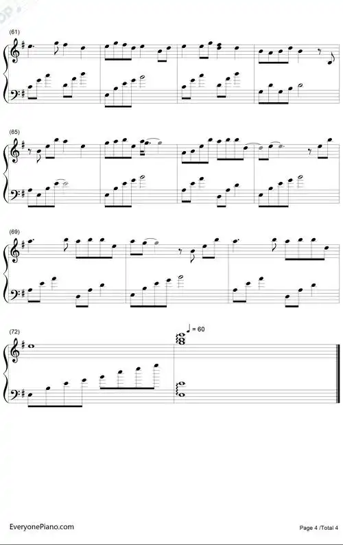 枫思秋月钢琴谱 _赵海洋-明明简谱网