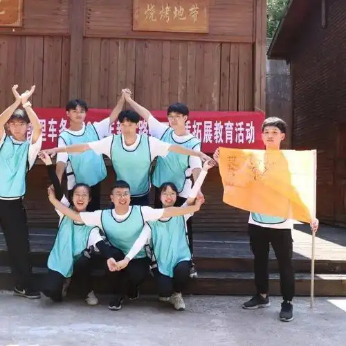 随机编组,在规定的时间内打造团队名称及队形,消除隔阂,学会沟通,增强