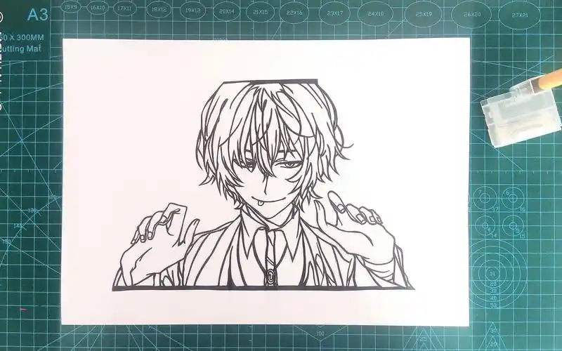 动漫角色剪纸——太宰治