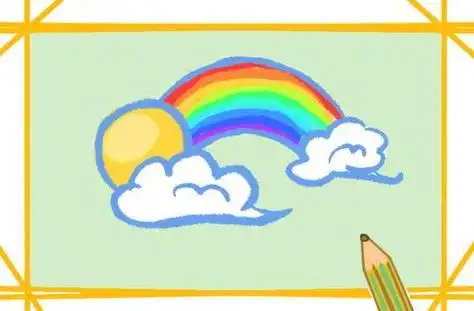 的儿童简笔画美丽的彩虹图片简笔画一年级美丽的天空简笔画简笔画大全