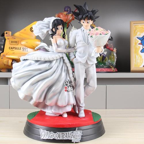 七龙珠悟空琪琪结婚白色婚纱gk手办限量雕像婚礼模型摆件情人礼物