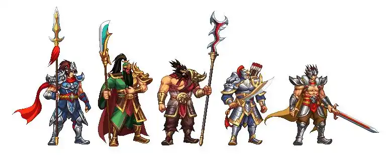 像素画蜀国五虎上将