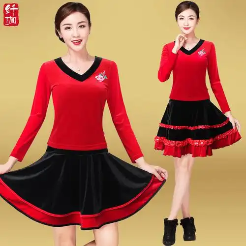 2020纤伽广场服装新款套装秋季长袖广场舞套装