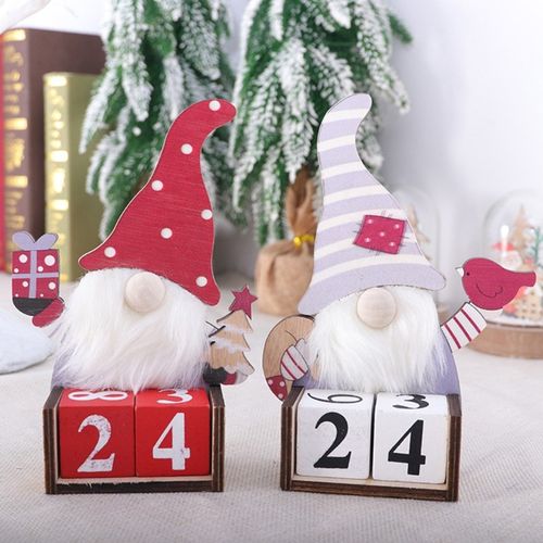 christmas wooden advent countdown calendar cute faceless gno