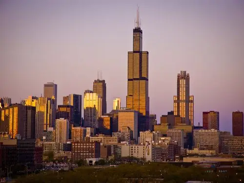 芝加哥,城市,摩天大楼,黄昏,美国 壁纸 - 1920x1440