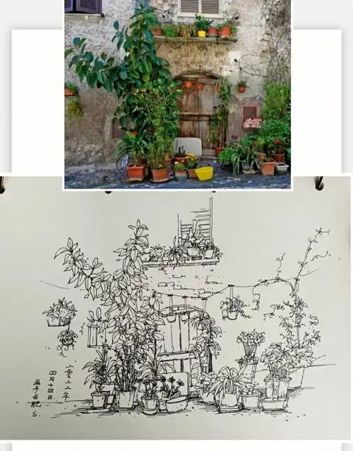 风景速写照片写生