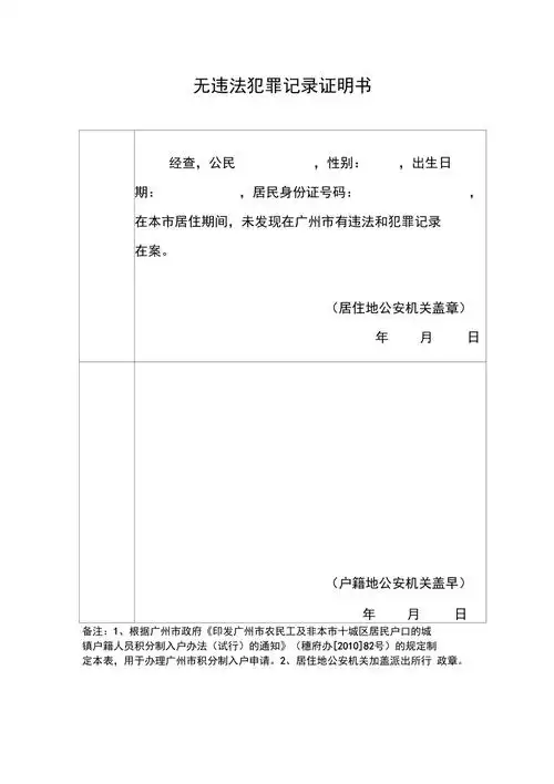 无违法犯罪记录证明书