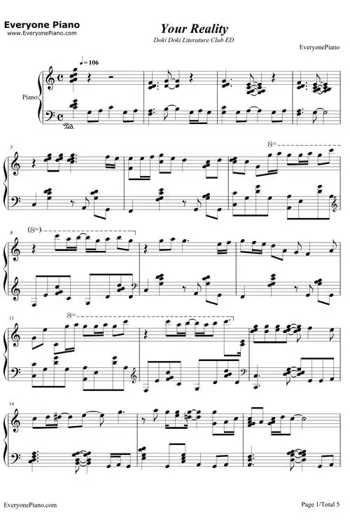 your reality钢琴谱_jillian ashcraft