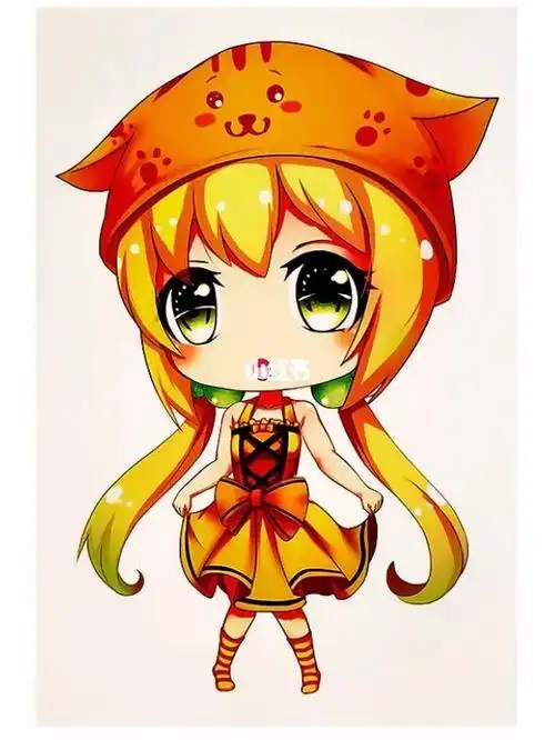 q版女生卡通漫画人物动漫马克笔