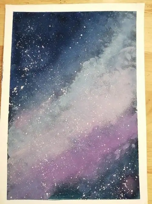 你眼里有星辰大海(第一用水粉画星空,画的不… - 半次元 - acg爱好者