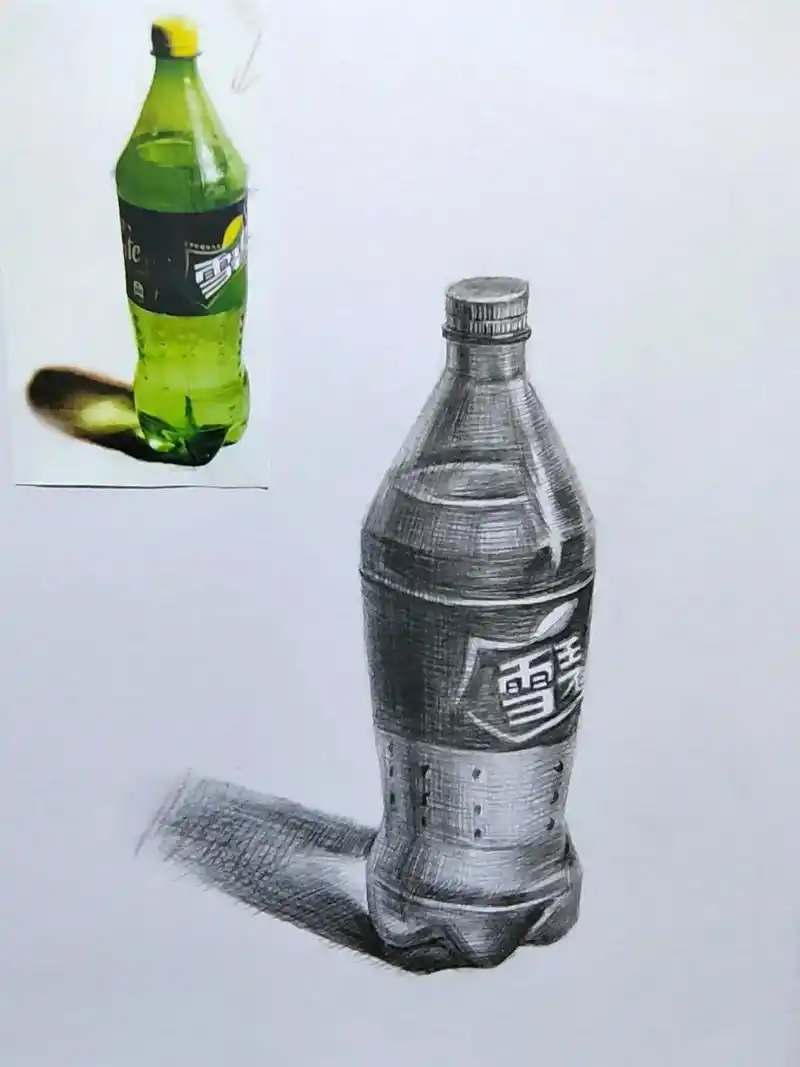 简单易学的素描静物雪碧画法.#图文伙伴计划 #画画 #素描  - 抖音