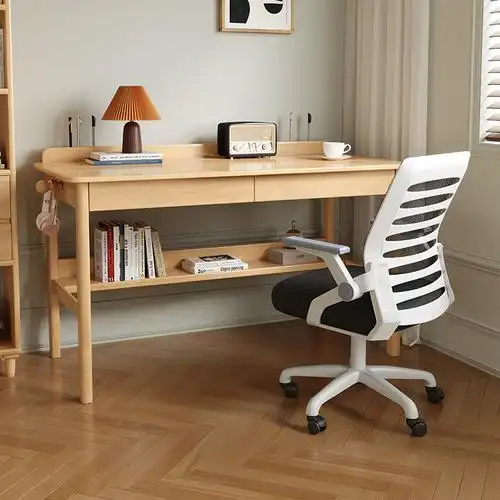 实木书桌简约现代书房写字台轻奢电脑桌电竞桌家用卧室学生学习桌