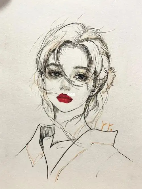 碳笔画俏皮小罗