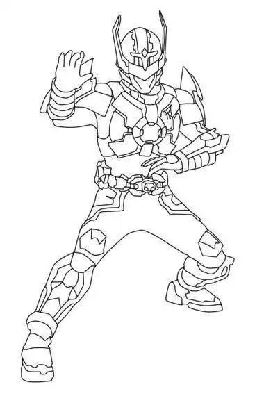 拿瓦铠甲勇士的简笔画