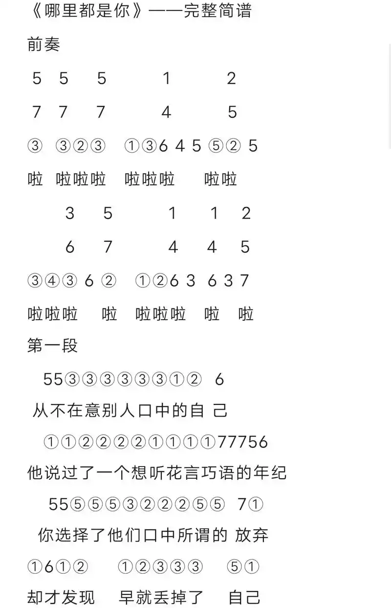 光遇简谱第七十七期 #光遇琴谱 #光遇 #光遇日常 #哪里都 - 抖音