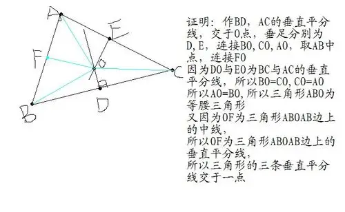 求证三角形的三条边的垂直平分线交于一点 求帮忙