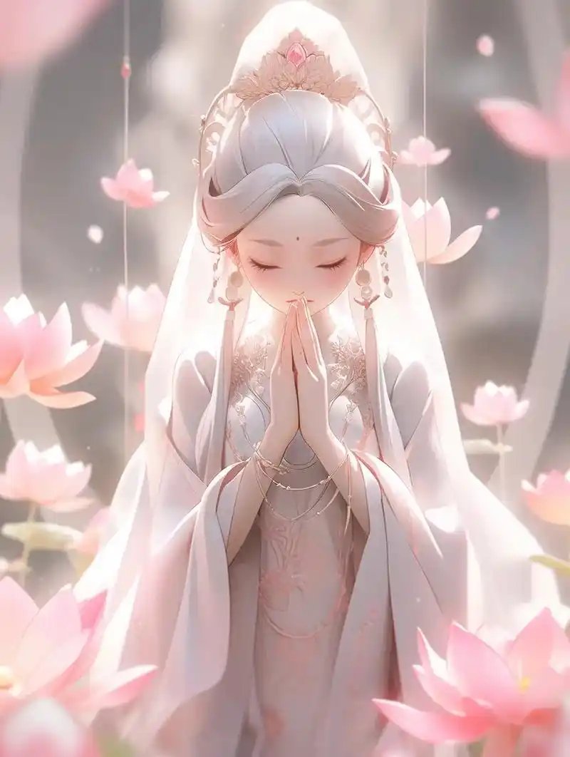 治愈系壁纸,佛系女孩专属头像|荷花带好运.#创作灵感 #原创 - 抖音