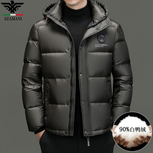 乔奇·阿玛尼男士高档羽绒服冬季连帽短款时尚加厚防寒免洗外套男