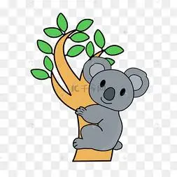 动物无尾熊拉开