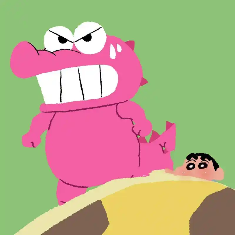 蜡笔小新和粉红鳄鱼可爱头像 双手奉上今日份头像,谢谢喜欢本次绘画