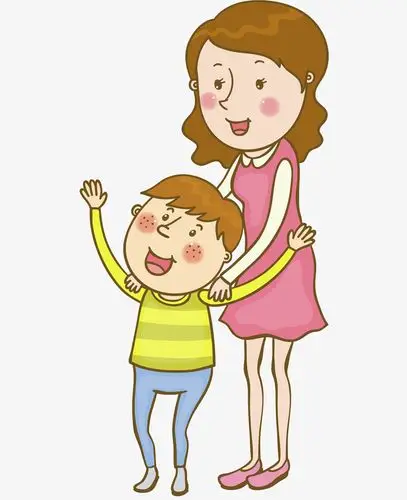 母亲和男孩免抠图