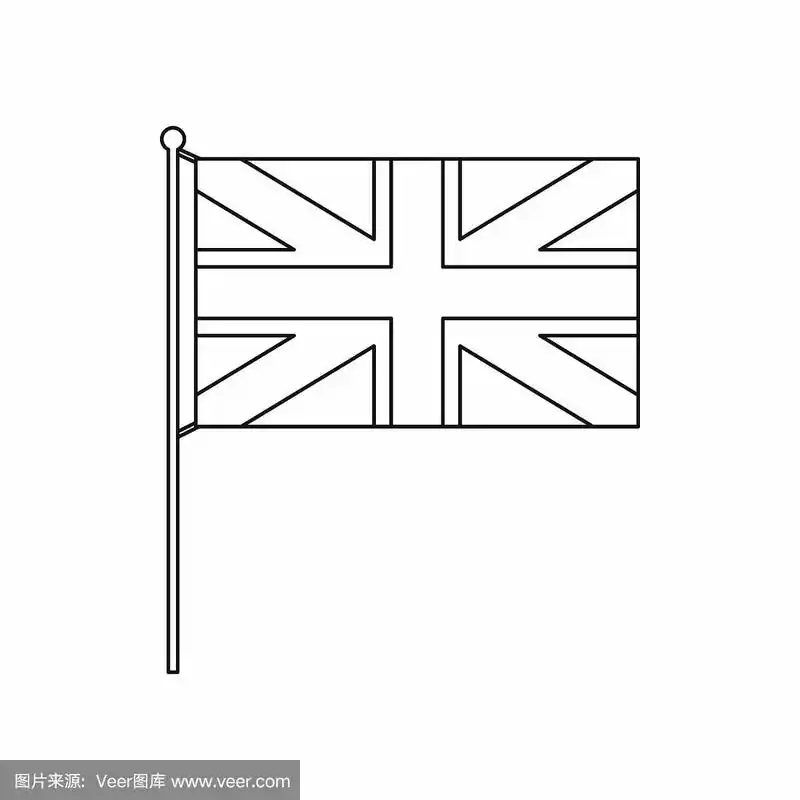 英国国旗图标轮廓风格