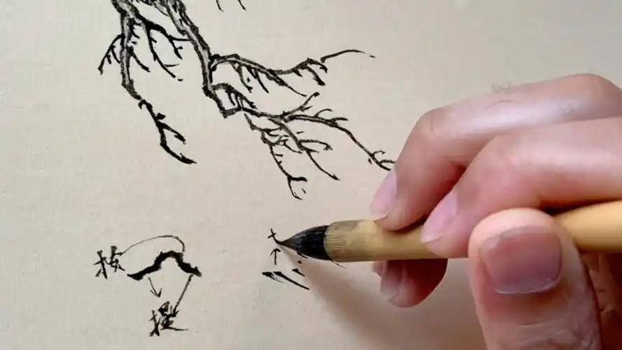 国画技法 芥子园树枝技法