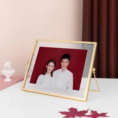 相框结婚登记照相摆台8寸照片北欧简约金属礼品相框