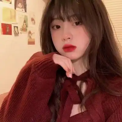 2021年最流行红色口罩女生头像女生