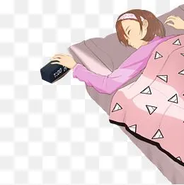卡通女孩在睡觉免抠图