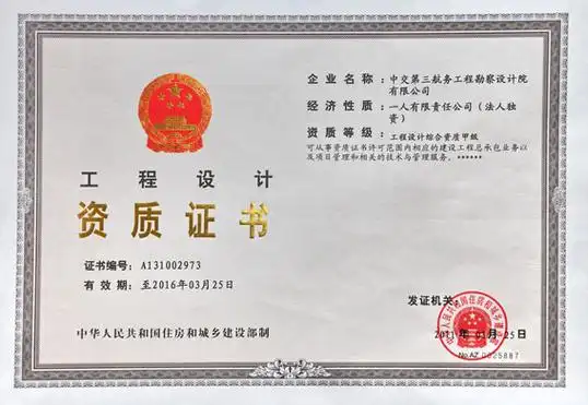 p>工程设计综合甲级资质(证书等级:工程设计综合资质甲级,class of