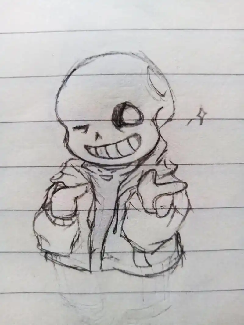 sans #ink #崽子   p3羊驼,原型来自英语书人 - 抖音