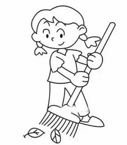 形容劳动场面的简笔画加涂色