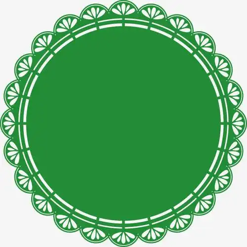 绿色圆形花边图案