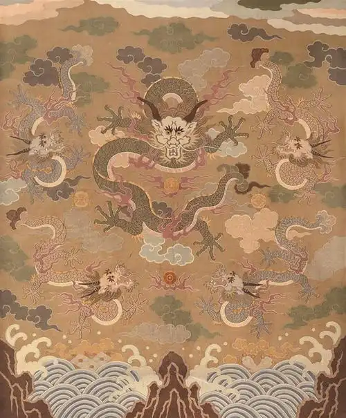 清 龙纹织锦