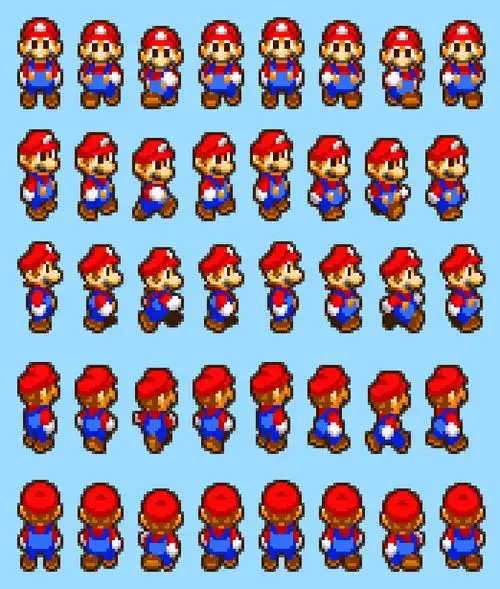 马里奥走路分解图