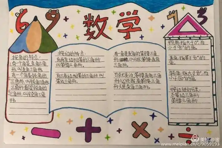 四年级上册数学手抄报四年级上册数学手抄报简单漂亮