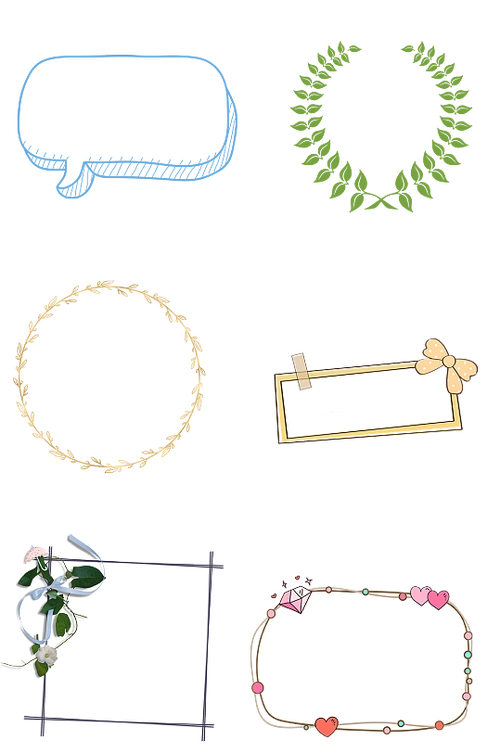 相册边框装饰标题卡通手绘png儿童边框