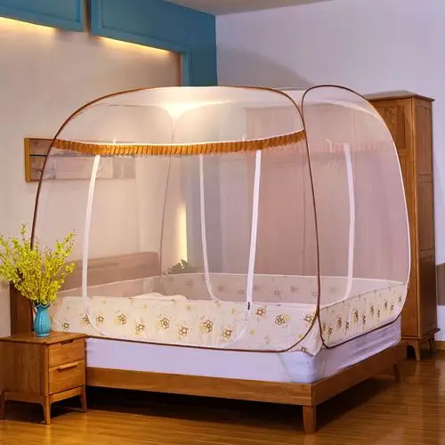 全自动免安装折叠式蒙古包蚊帐 三开门方顶防蚊学生宿舍高档蚊帐