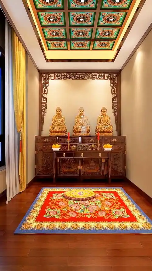 中式家庭佛堂不会过时的装修,愿你们身体健康,万事如意