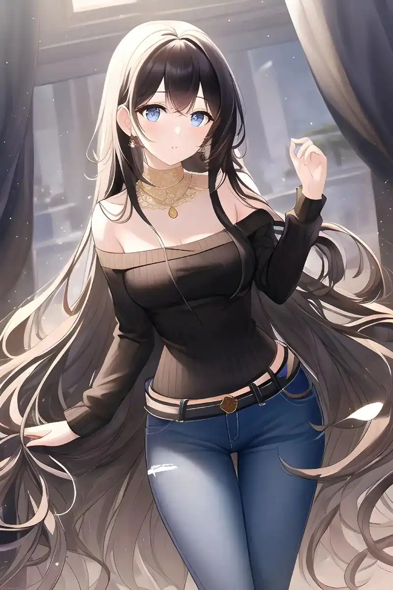 novelai绘画黑长直大姐姐动漫壁纸