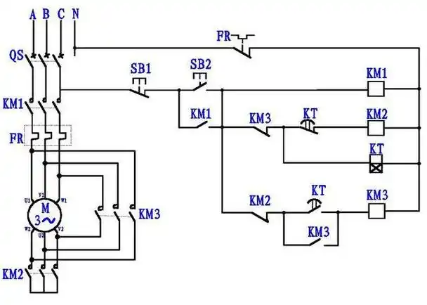 星三角启动电路实物接线讲解