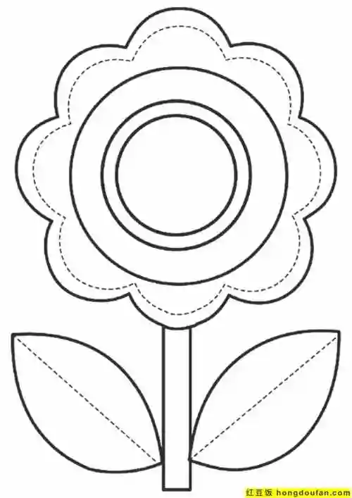 10张春日漂亮的花朵儿童卡通可涂色简笔画