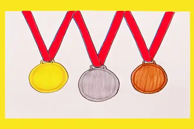 怎么教孩子简单画奥运奖牌简笔画(步骤图解)